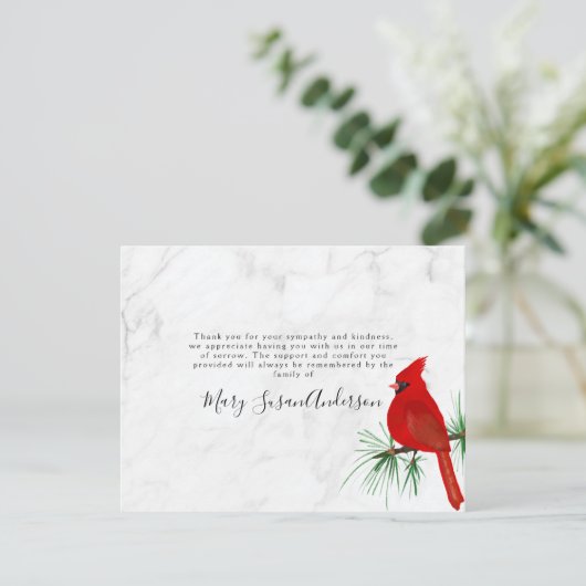 Cardinal Marbre funéraire Mémorial Merci Note (Debout devant)