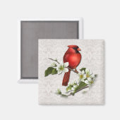 Cardinal masculin sur Dogwood Magnet (Recto/Verso)