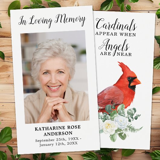 Cardinal Memorial Funeral Prayer Card Photo person