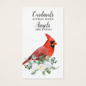 Cardinal Memorial Funeral Prayer Card Photo person (Dos)