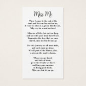 Cardinal Memorial Poem Floral Funeral Prayer Card (Dos)