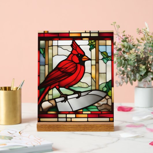 Cardinal of Protection Stained Glass Inspired (Mariage)