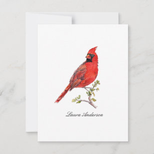 Cardinal oiseau carte plat