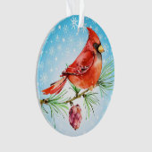 Cardinal - Ornement Oiseau Rouge (devant)