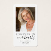 Cardinal Photo Carte de prière du Souvenir (Dos)