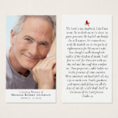 Cardinal Photo Memorial - Carte de prière (Devant & derrière)