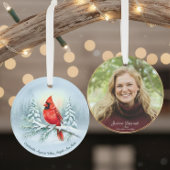 Cardinal Photo Memorial Keepsake Custom Christmas Ornament