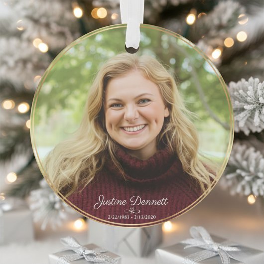 Cardinal Photo Memorial Keepsake Custom Christmas Ornament