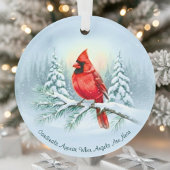 Cardinal Photo Memorial Keepsake Custom Christmas Ornament
