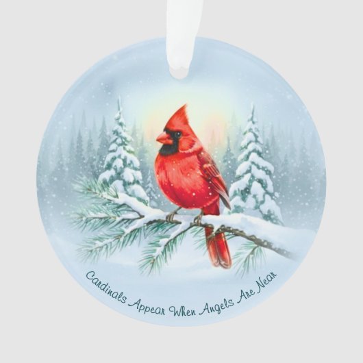 Cardinal Photo Memorial Keepsake Custom Christmas Ornament (voorkant)