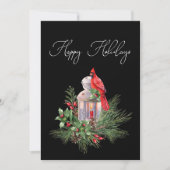 Cardinal Pine Holly Carte de Noël d'affaires (Devant)