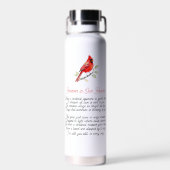 Cardinal Poem Memorial Keepsake Waterfles (Achterkant)