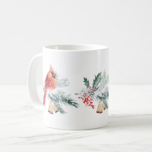 Cardinal Red Robin Pine Red Berry Mug (Devant gauche)