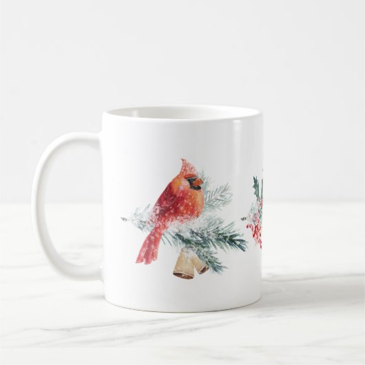 Cardinal Red Robin Pine Red Berry Mug (Gauche)