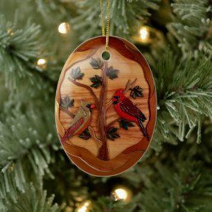 Cardinal Rode Vogel Herdenking condoleance herinne Keramisch Ornament