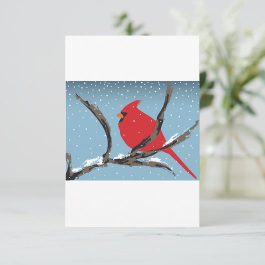 Cardinal rouge aux invitations d'une branche (Debout devant)