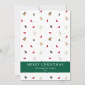 Cardinal Rouge Carte de Noël Oiseau Pins modernes (Devant)