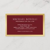 Cardinal rouge cuir Étiquette or professionnel (Dos)