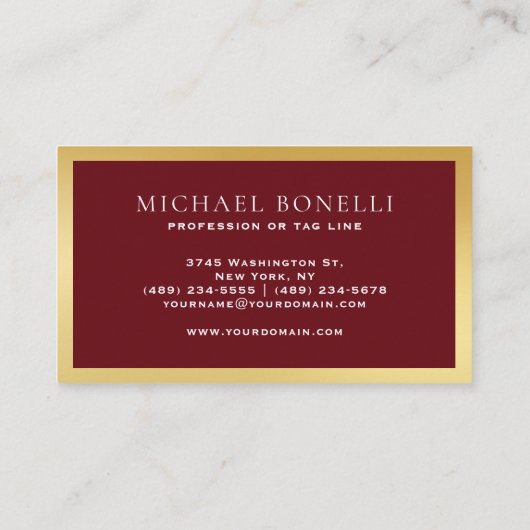 Cardinal rouge cuir Étiquette or professionnel (Dos)