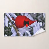 Cardinal rouge d'hiver (Serviette à main)