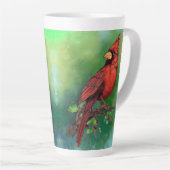 Cardinal-Rouge du Nord Oiseau Latte Mug (Angle droit)