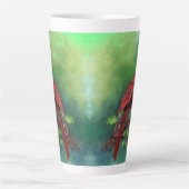 Cardinal-Rouge du Nord Oiseau Latte Mug (Devant)