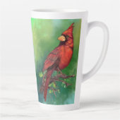Cardinal-Rouge du Nord Oiseau Latte Mug (Droite)