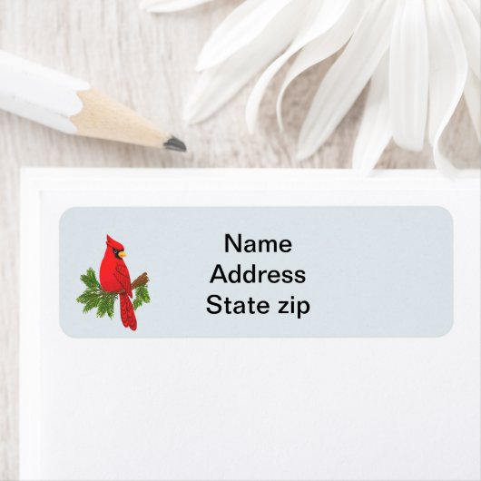cardinal rouge étiquette de adresse (En situation)