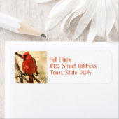 Cardinal rouge Étiquette de adresse (En situation)