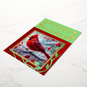 Cardinal Rouge Joyeux Joyeux Vacances Foil Carte d (Rotation)