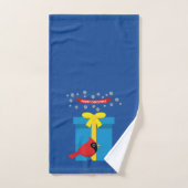 Cardinal Rouge Mignon Avec Cadeau Bleu (Serviette à main)