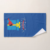 Cardinal Rouge Mignon Avec Cadeau Bleu (Serviette à main)