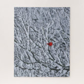Cardinal Rouge Oiseau dans un Grand Puzzle d'Arbre (Vertical)