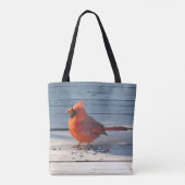 Cardinal rouge sur le sac fourre-tout en bois à (Dos)