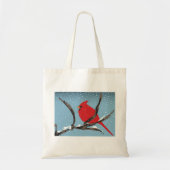 Cardinal Rouge Sur Un Sac fourre-tout De Branche (Devant)