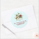 Cardinal Snow Christmas Adresse<br><div class="desc">Joli étiquette de adresse circulaire personnalisé - parfait pour les enveloppes scellées pour toutes vos cartes de Noël</div>
