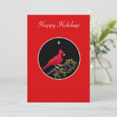 Cardinal sur carte de vacances noir et rouge (Debout devant)