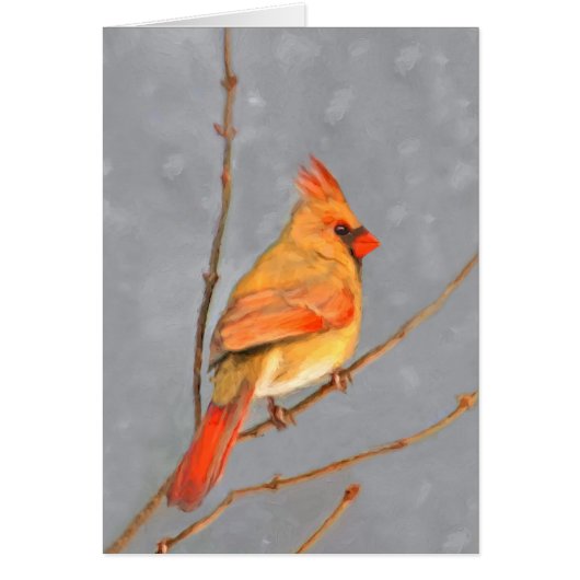 Cardinal sur la peinture de branche - Art original (Devant)