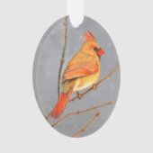 Cardinal sur la peinture de branche - Art original (devant)