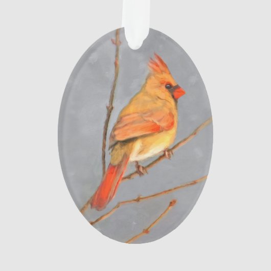 Cardinal sur la peinture de branche - Art original (dos)