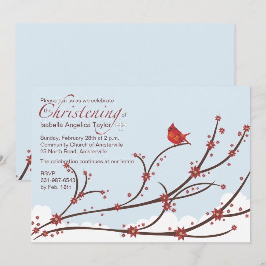 Cardinal sur une invitation religieuse (Devant / Derrière)