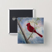 cardinal vierkante button 5,1 cm (Voorkant /achterkant)
