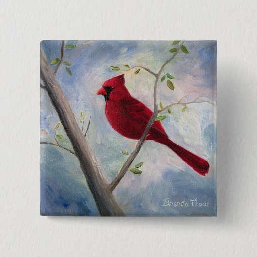 cardinal vierkante button 5,1 cm (Voorkant)