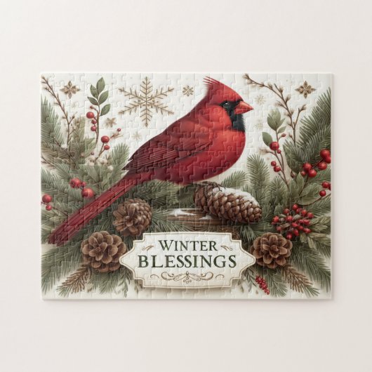 Cardinal Winter Blessings Legpuzzel (Horizontaal)