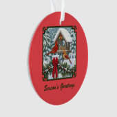 Cardinals Bird Feeder & Christmas Garland (devant)