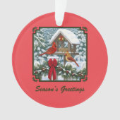 Cardinals Bird Feeder & Christmas Garland (devant)
