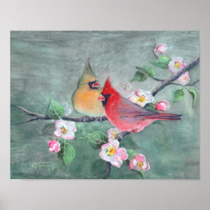 CARDINALS EN APPARATUUR BLOSSEN OP SHARON SHARPE POSTER