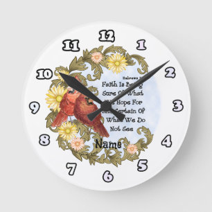 Cardinals Faith nom personnalisé Horloge