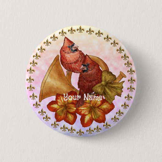 Cardinals Horn Ronde Button 5,7 Cm (Voorkant)