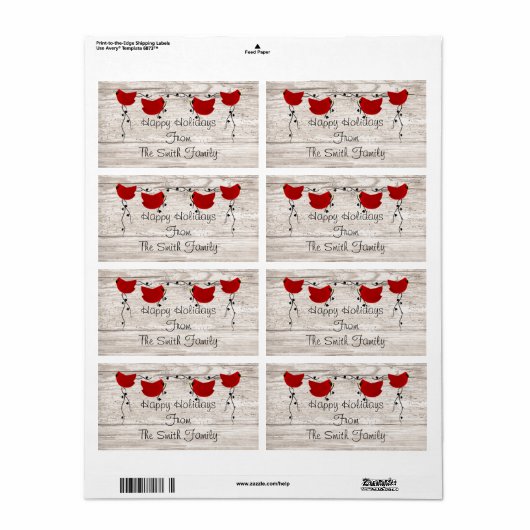 Cardinals-label Etiket (Full Sheet)